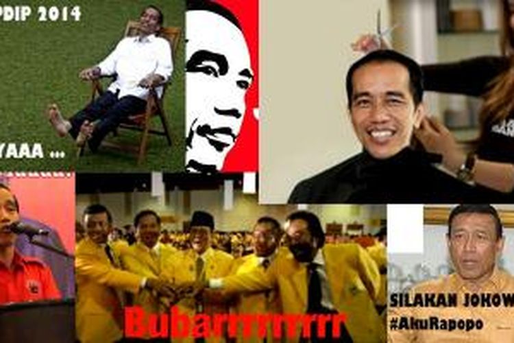 Foto guyon atau biasa disebut meme yang diunggah pengguna media sosial Indonesia sesaat setelah pengumuman Jokowi resmi menjadi capres dari PDIP.