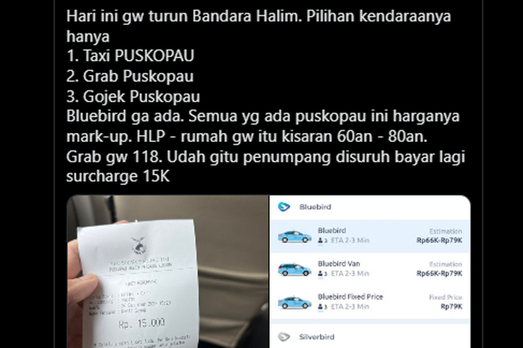 Twit viral soal harga taksi di Bandara Halim Perdanakusuma