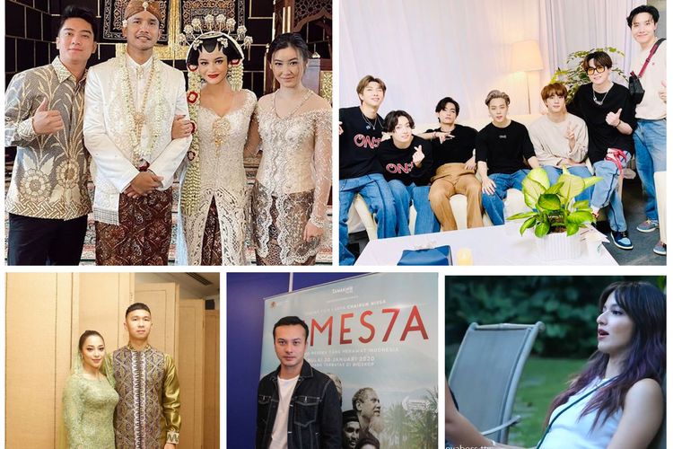 Kolase foto pernikahan Ovi Dian, BTS, Nikita Willy dan Indra Priawan, Nicholas Saputra dan Nia Ramadhani