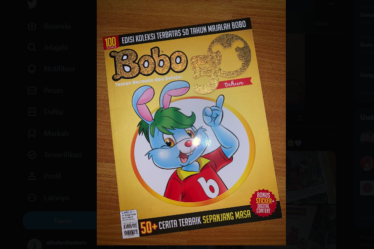Ilustrasi majalah Bobo edisi 50 tahun