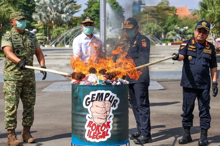 43,2 Juta Batang Rokok Ilegal Dimusnahkan, Pemkot Surabaya Bidik Peredaran di 31 Kecamatan