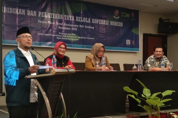 Acara Pelatihan Tata Kelola Koperasi Modern bagi Pengurus, Pengelola Koperasi Sawit dan Nelayan di Sumatra Utara, Selasa (22/11/2022)