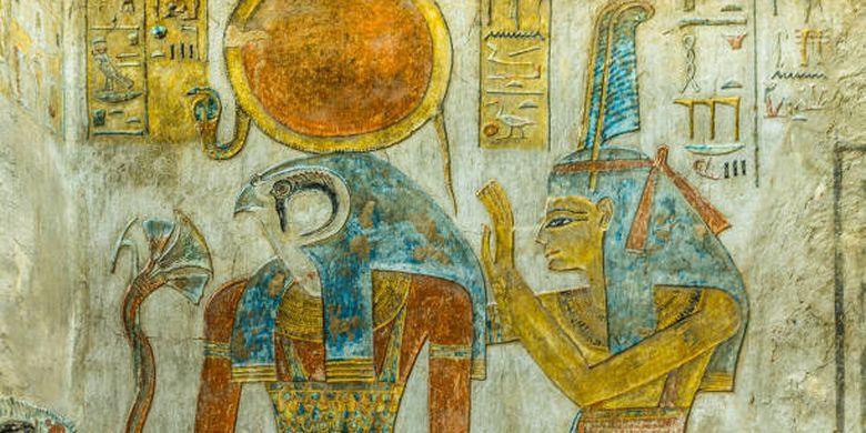 ilustrasi dewa Ra Mesir kuno.