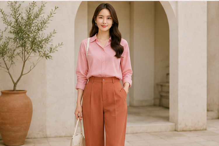 Baju pink cocok dipadukan dengan berbagai warna celana, dari putih, hitam, jeans, hingga mauve. Simak 17 inspirasinya di sini.
