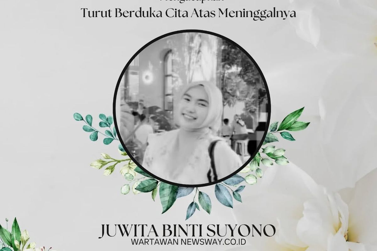 Ucapan dukacita atas meninggalnya Juwita, jurnalis media daring Newsway.co.id, dari Kepolisian Resor Banjarbaru, Kalimantan Selatan.
