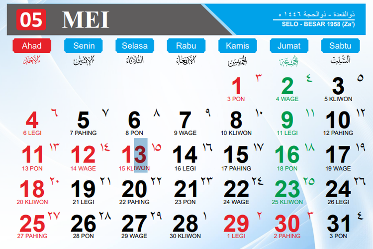 Hari Ini Malam Jumat Apa? Cek Kalender Jawa Besok 23 Mei 2025 dan Wetonnya