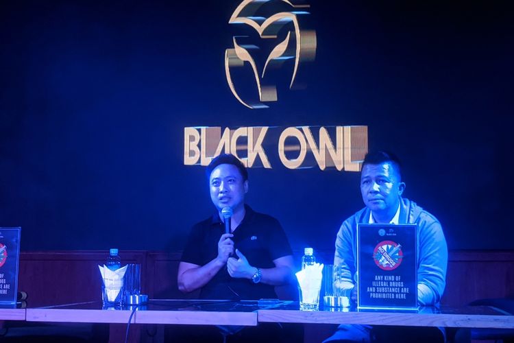 Konferensi pers Black Owl, Pantai Indah Kapuk, Penjaringan, Jakarta Utara, Senin, (17/2/2020)