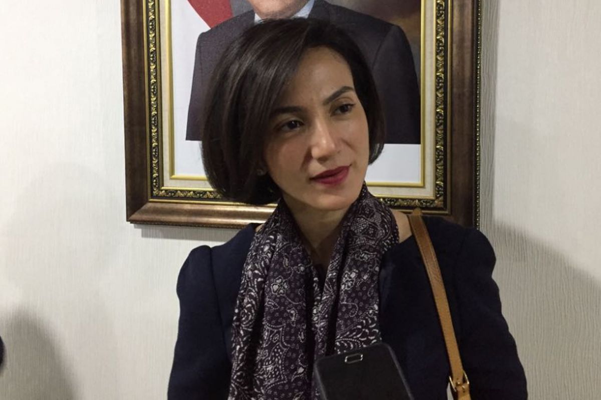 Wanda Hamidah di Kompleks Parlemen, Senayan, Selasa (4/4/2017).