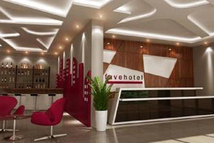 Lobi fave Hotel Jababeka, Cikarang, Kabupaten Bekasi, Jawa Barat.