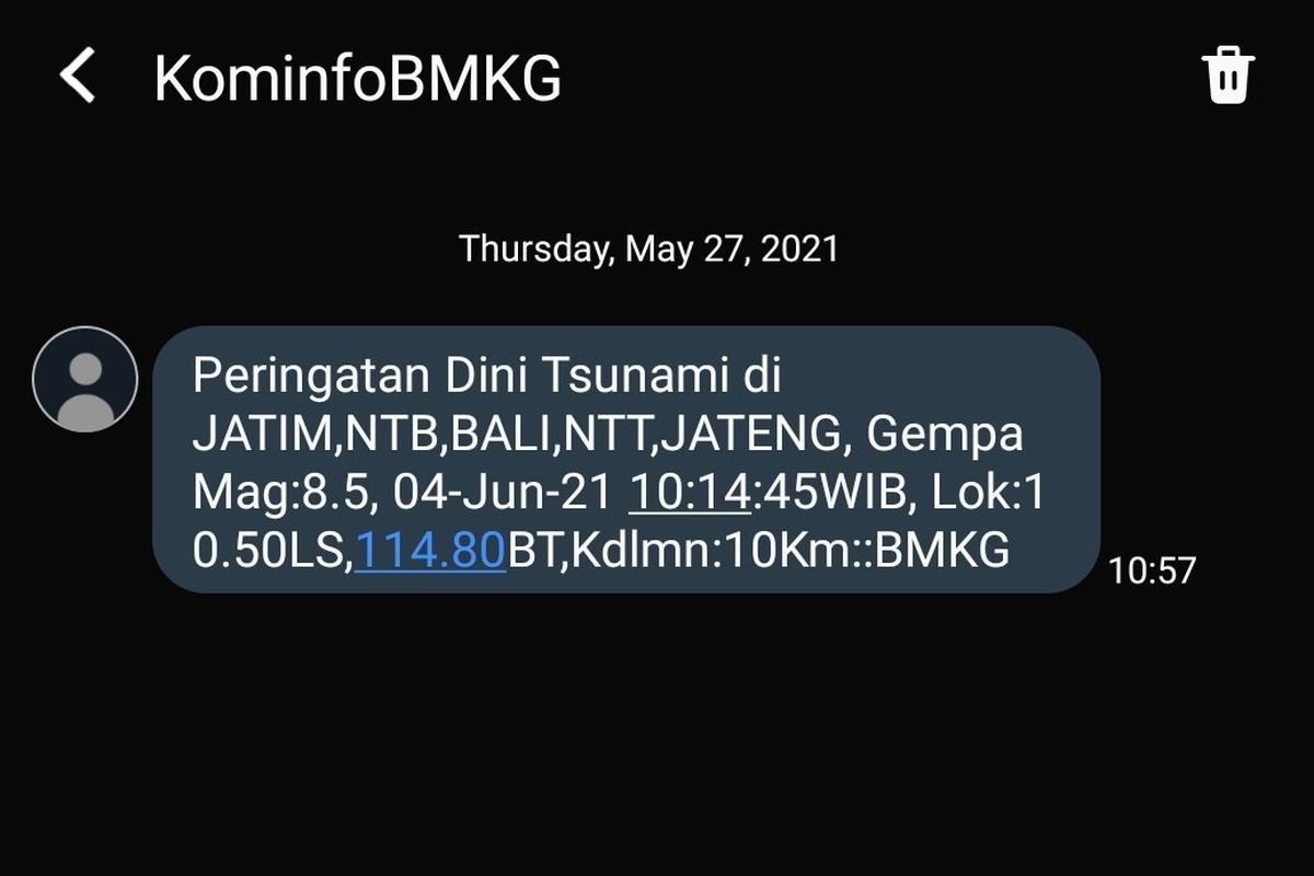 SMS blasti dari BMKG