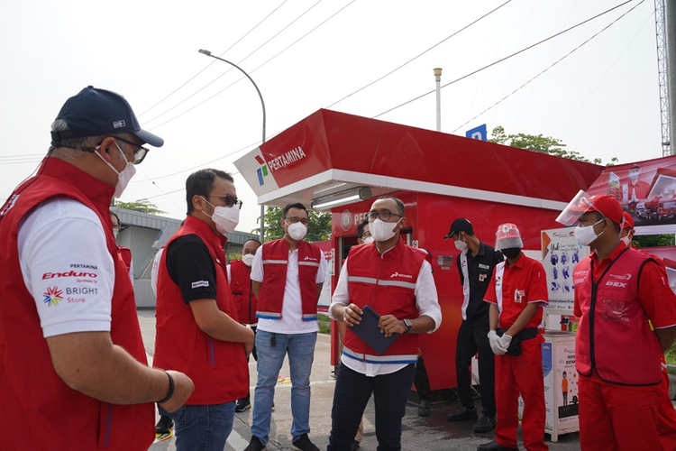 Jajaran direksi PT Pertamina Patra Niaga melakukan management walkthrough ke sejumlah fasilitas perseroan di Jawa Timur 