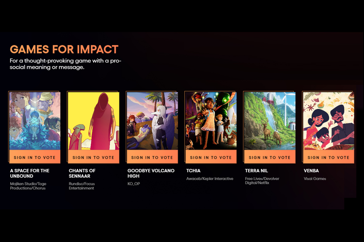 Game yang masuk nominasi Games for Impact di The Game Awards 2023, ada A Space for the Unbound.