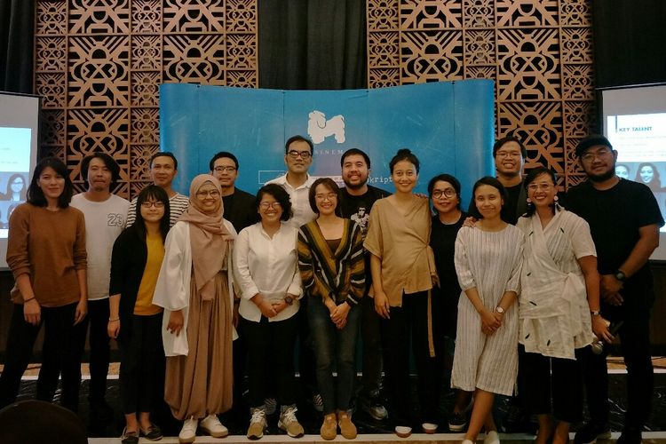 Tim Visinema Pictures dalam sebuah acara di kawasan Blok M, Kebayoran Baru, Jakarta Selatan, Jumat (24/5/2019).