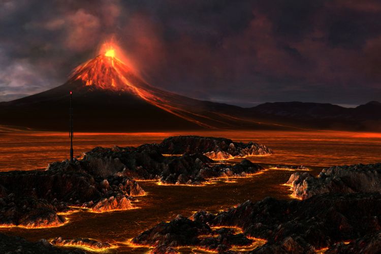 Ilustrasi gunung berapi 