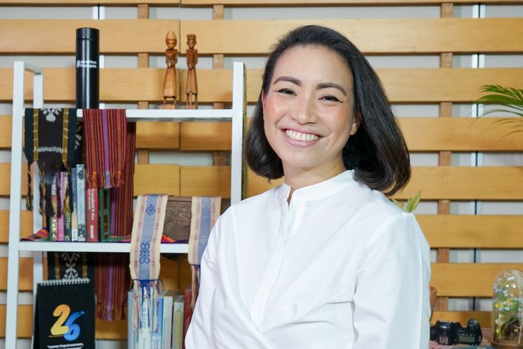 Wakil Ketua Umum Partai Gerindra Rahayu Saraswati Djojohadikusumo berpose seusai menjadi narasumber di program Gaspol, di Kompascom, Jakarta, Selasa (23/8/2022).