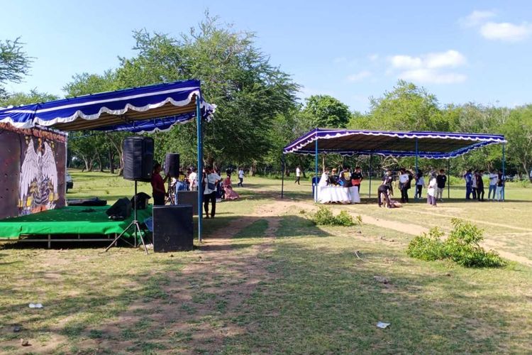 suasana pembubaran club motor di Bendungan Pengge, Lombok Tengah