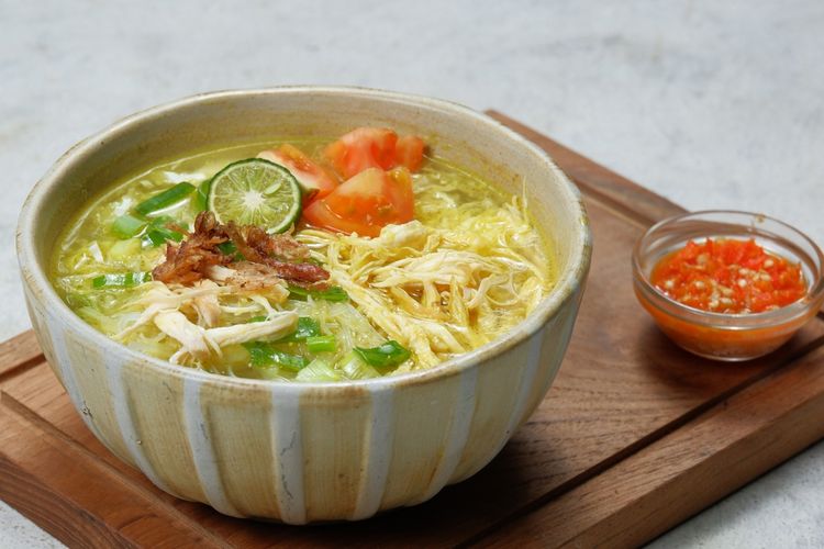 Ilustrasi soto ayam yang masuk daftar sup terenak dunia menurut CNN.