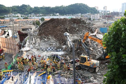 Gedung Lima Lantai Runtuh di Korea Selatan 9 Tewas, 8 Luka-luka