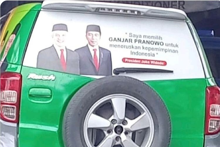 Penampakan mobil ASN di Batubara ditempel stiker bergambar Bacapres dari PDI-P Ganjar Pranowo