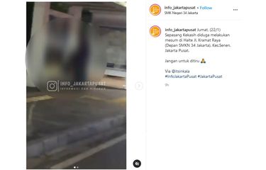 Video viral yang merekam adegan pasangan berbuat mesum di sebuah halte di Jalan Kramat Raya, Senen, <a href='https://batam.tribunnews.com/tag/jakarta-pusat' title='Jakarta Pusat'>Jakarta Pusat</a>. 