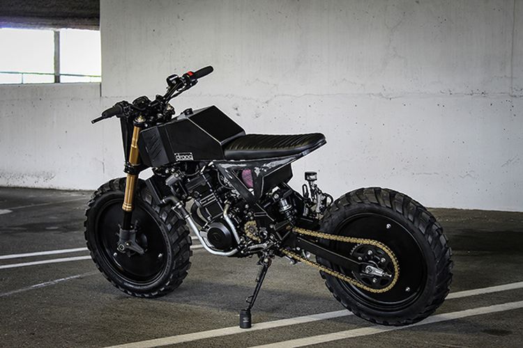 Kawasaki Ninja 250R bergaya scrambler garapab Droog Moto