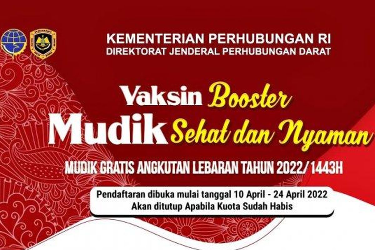 Cara daftar mudik gratis Kemenhub.