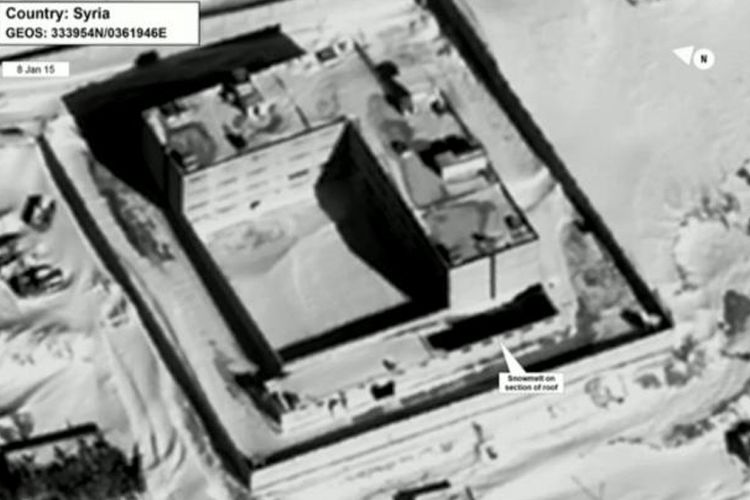 Gambar udara yang menunjukkan bagian dari penjara Sednaya di dekat Kota Damaskus, Suriah, yang dibagikan oleh pihak Departemen Luar Negeri AS, Senin (15/5/2017).  