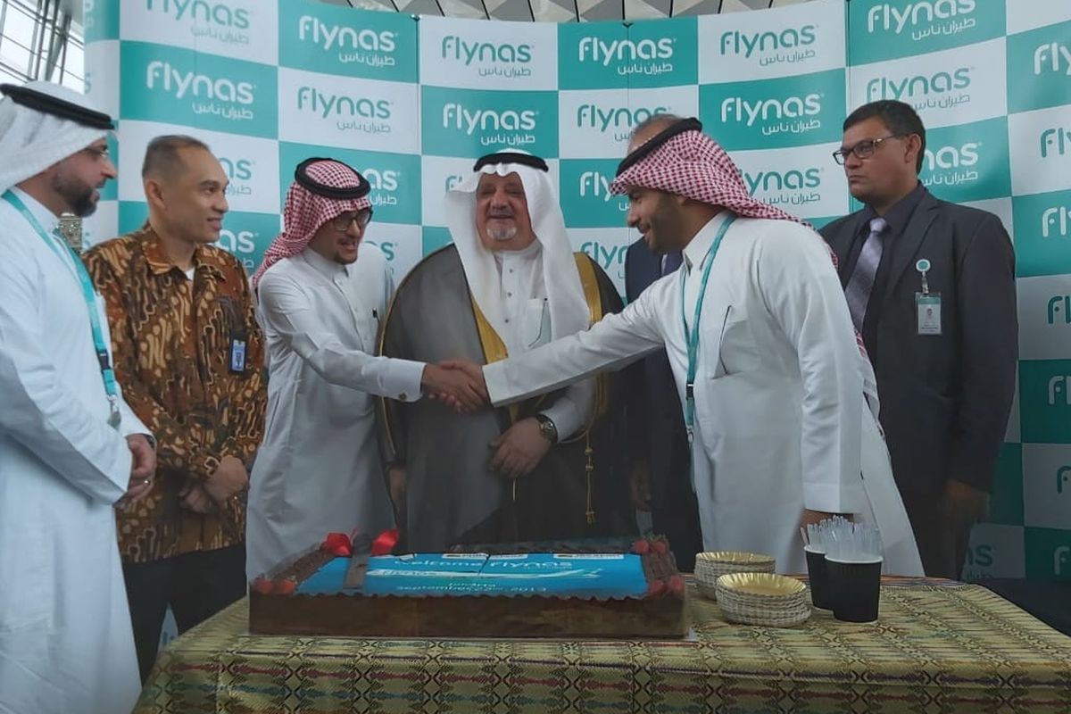 Maskapai Flynas membuka rute penerbangan Jakarta-Madinah, Minggu (22/9/2019).