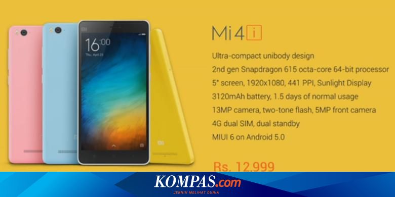 Ini Dia Spesifikasi Xiaomi Mi 4i