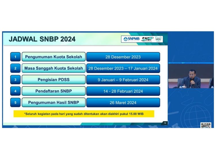 Ketua Penanggung Jawab SNPMB 2024,  Prof Ganefri saat mengumumkan jadwal SNBP dan UTBK SNBT