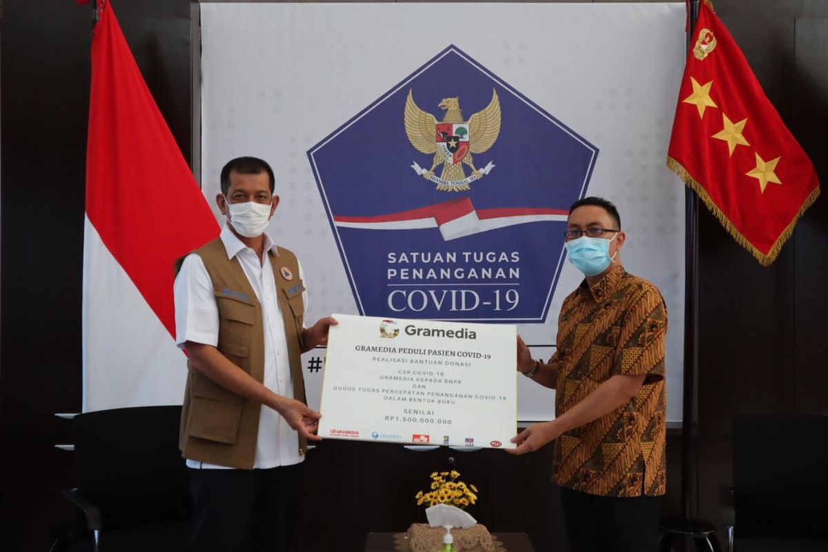 ?Gramedia Peduli Pasien Covid-19? dengan merealisasikan bantuan 20.000 buku bacaan senilai Rp1,5 miliar untuk para pasien Covid-19 pada Selasa (8/9/2020).