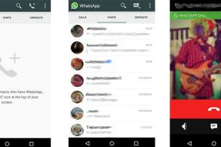 Screenshot fitur memanggil pada WhatsApp