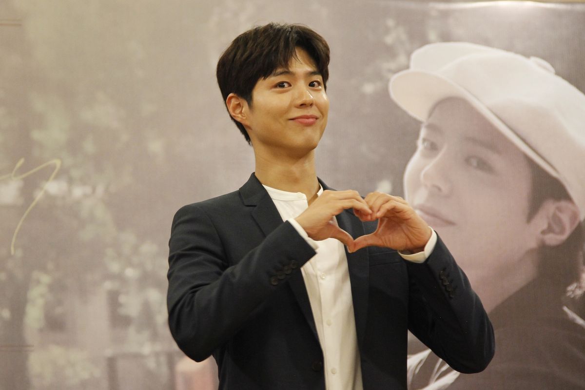 Konferensi pers fan meeting Park Bo Gum di Mall Kota Kasablanka, Jumat (22/03/2019)