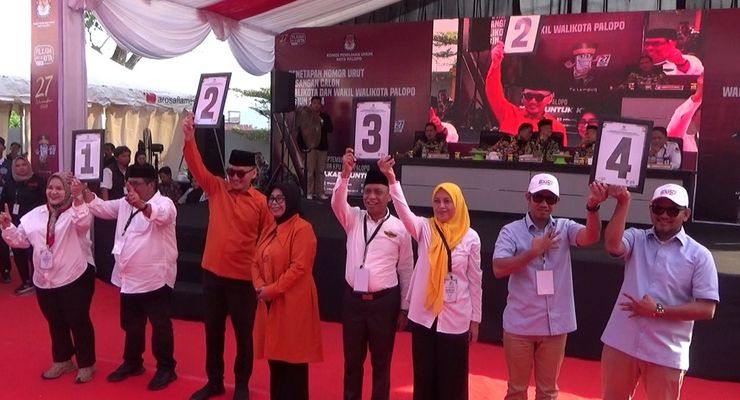 Nomor Urut Pilkada Palopo: Putri Dakka-Haidir 1, Farid-Nurhaenih 2, Rahmat-Andi 3, Trisal-Akhmad 4