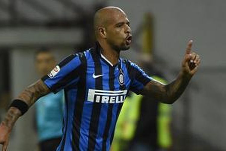 Gelandang Inter Milan, Felipe Melo. 