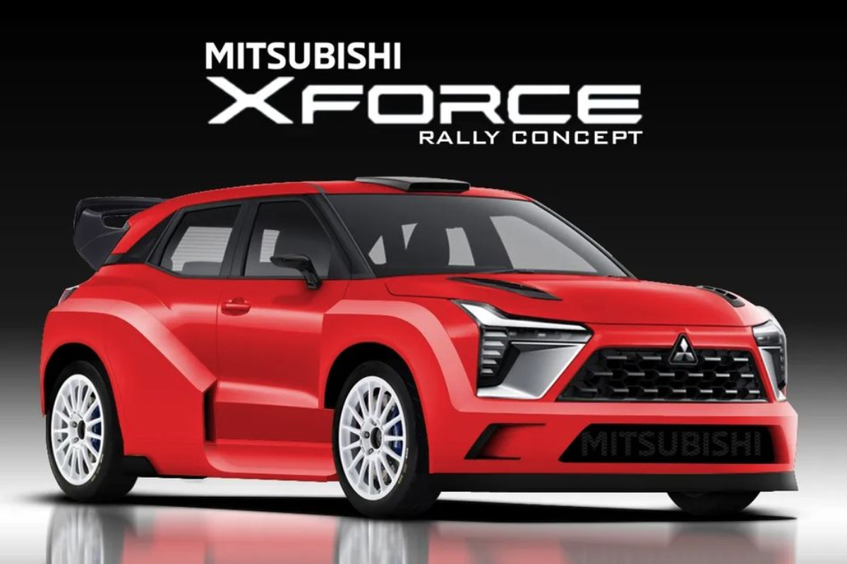 Modifikasi digital Mitsubishi XForce bergaya rally