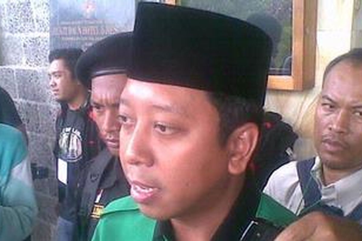 Romahurmuziy, Sekretaris Jendral Dewan Pengurus Pusat (DPP) Partai Persatuan Pembangunan (PPP) saat Mukernas I di Kediri, Jawa Timur, Rabu (22/2/2012).  
