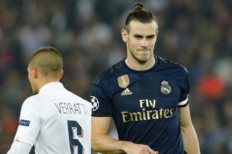 Pemain Real Madrid, Gareth Bale, saat laga Liga Champions menghadapi PSG di Stadion Parc des Princes, 18 September 2019.