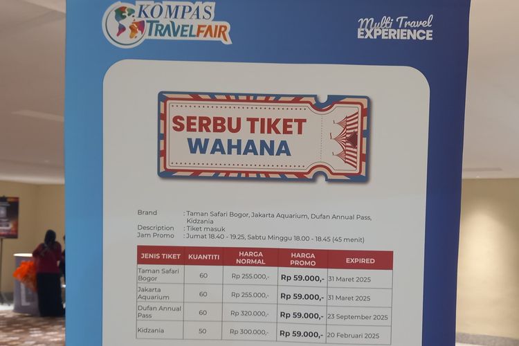 promo serbu tiket wahana di Kompas Travel Fair 2024