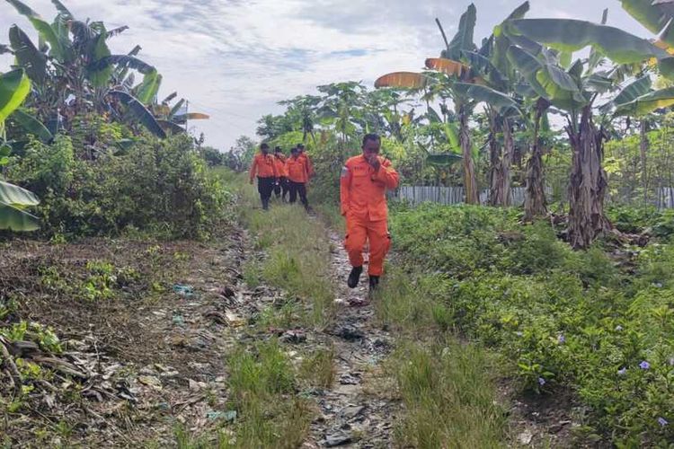 Tim SAR menyisir perkebunan untuk mencari Agnes Sofiani Wau (6), yang hilang di Bukit Jin, Kota Dumai, Riau, Sabtu (24/7/2021).