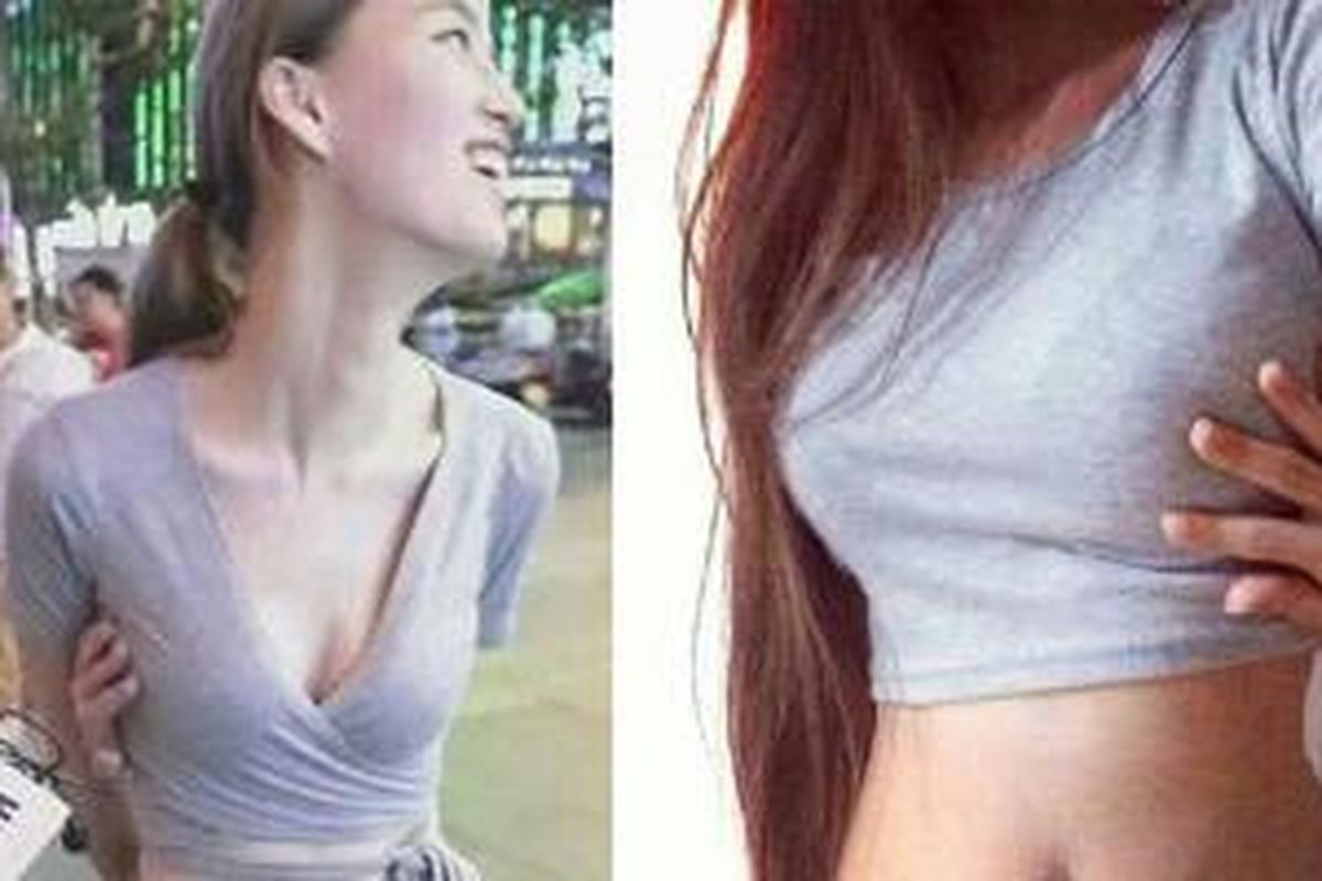 Pose menyentuh payudara yang dipopulerkan oleh wanita Tionghoa