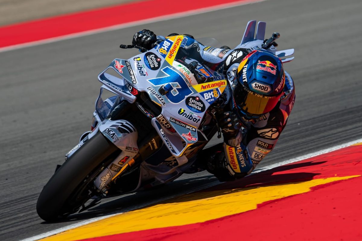 Alex Marquez saat berlaga pada MotoGP Aragon 2025