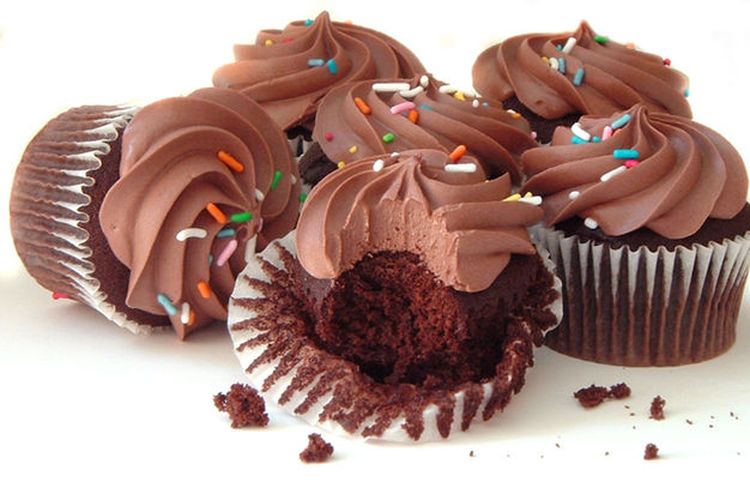 Ilustrasi cupcake cokelat.