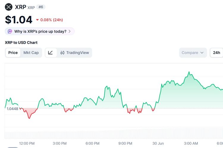 Harga XRP Hari Ini 30 Juni 2026 Naik, Efek Penguatan Kripto