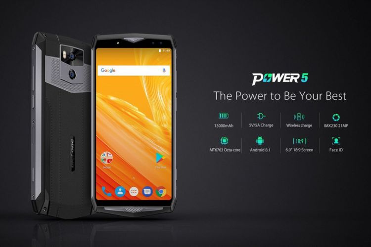 Ulefone Power 5, ponsel dengan kapasitas baterai badak hingga 13.000 mAh. 