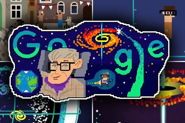 Stephen Hawking di Google Doodle.
