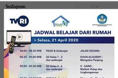 Jadwal Belajar dari Rumah TVRI Hari Ini, Selasa 21 April 2020