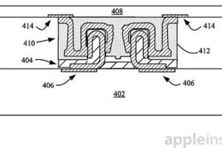 Diagram dalam dokumen paten Apple untuk membuat piranti komputer kedap air