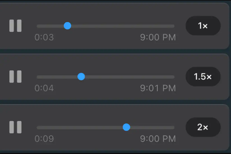 Pengguna WhatsApp bisa mendengarkan voice note dua kali lebih cepat dari keadaan normal dengan fitur playback speed.