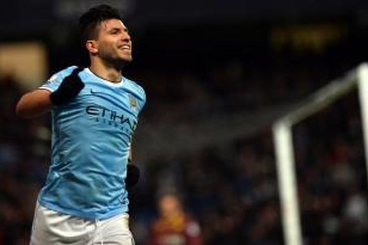Penyerang Manchester City, Sergio Aguero.